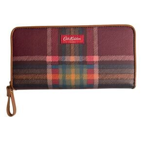 RARE Cath Kidston Red Label London Long Wallet Coated Canvas Zip Around 8” X 4”